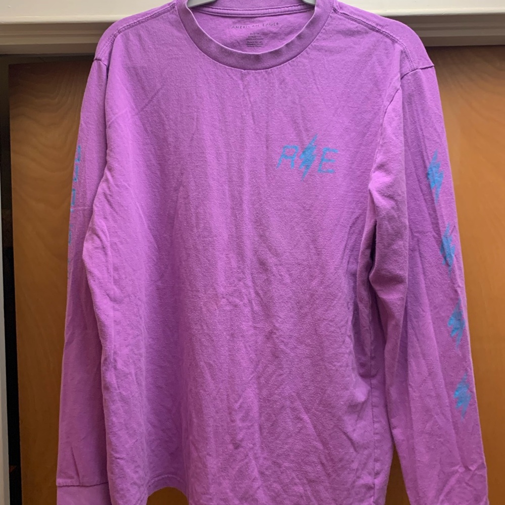 American Eagle Purple Lightning Bolt Long Sleeve